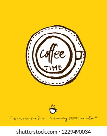Cafe poster / Sketchy coffee illustration - vector