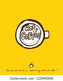Cafe poster / Sketchy coffee illustration - vector