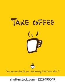 Cafe poster / Sketchy coffee illustration - vector