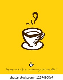Cafe poster / Sketchy coffee illustration - vector