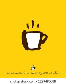 Cafe poster / Sketchy coffee illustration - vector