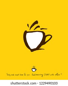 Cafe poster / Sketchy coffee illustration - vector