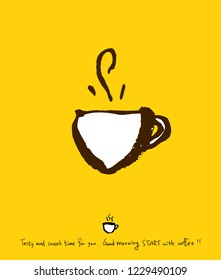Cafe poster / Sketchy coffee illustration - vector