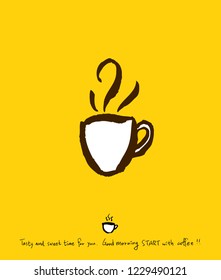 Cafe poster / Sketchy coffee illustration - vector