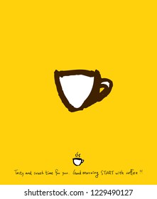 Cafe poster / Sketchy coffee illustration - vector