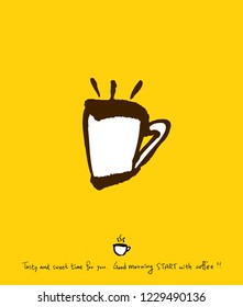 Cafe poster / Sketchy coffee illustration - vector