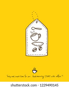 Cafe poster / Sketchy coffee illustration - vector