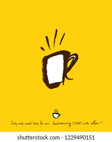 Cafe poster / Sketchy coffee illustration - vector