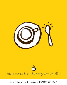 Cafe poster / Sketchy coffee illustration - vector
