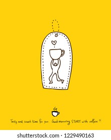 Cafe poster / Sketchy coffee illustration - vector
