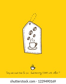 Cafe poster / Sketchy coffee illustration - vector