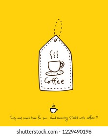 Cafe poster / Sketchy coffee illustration - vector