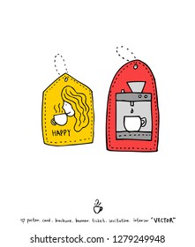 Cafe poster / Sketchy coffee illustration - vector