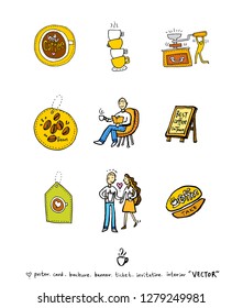 Cafe poster / Sketchy coffee illustration - vector