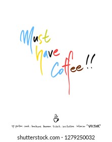 Cafe poster / Sketchy coffee illustration - vector