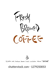 Cafe poster / Sketchy coffee illustration - vector