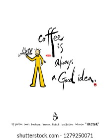 Cafe poster / Sketchy coffee illustration - vector