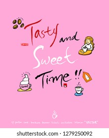 Cafe poster / Sketchy coffee illustration - vector