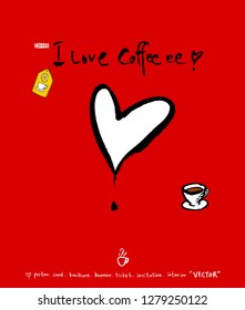 Cafe poster / Sketchy coffee illustration - vector