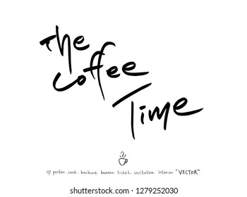 Cafe poster / Sketchy coffee illustration - vector