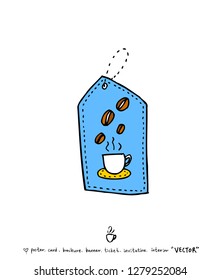 Cafe poster / Sketchy coffee illustration - vector