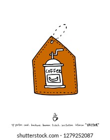 Cafe poster / Sketchy coffee illustration - vector