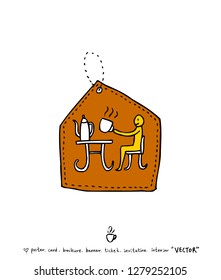 Cafe poster / Sketchy coffee illustration - vector