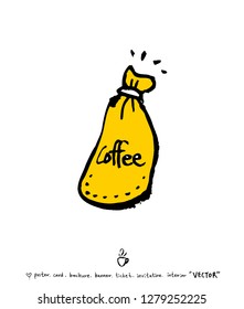 Cafe poster / Sketchy coffee illustration - vector