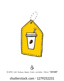Cafe poster / Sketchy coffee illustration - vector