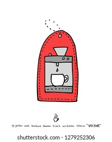 Cafe poster / Sketchy coffee illustration - vector