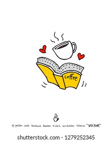 Cafe poster / Sketchy coffee illustration - vector