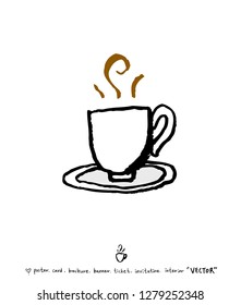 Cafe poster / Sketchy coffee illustration - vector