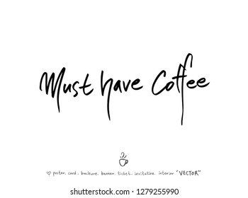 Cafe poster / Sketchy coffee illustration - vector