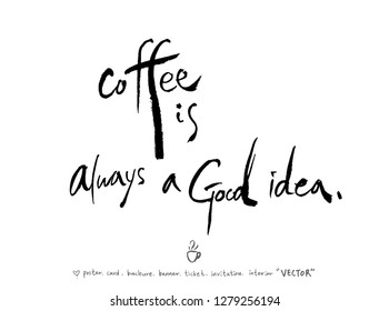 Cafe poster / Sketchy coffee illustration - vector