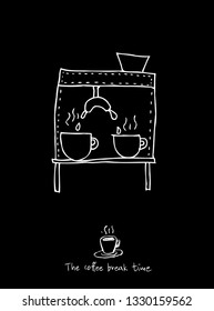 Cafe poster / Sketchy coffee illustration - vector