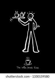 Cafe poster / Sketchy coffee illustration - vector