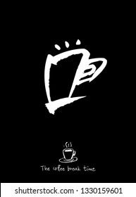 Cafe poster / Sketchy coffee illustration - vector