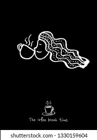 Cafe poster / Sketchy coffee illustration - vector