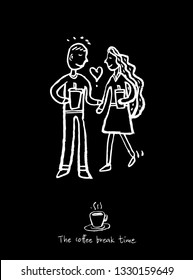 Cafe poster / Sketchy coffee illustration - vector