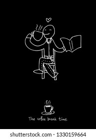 Cafe poster / Sketchy coffee illustration - vector