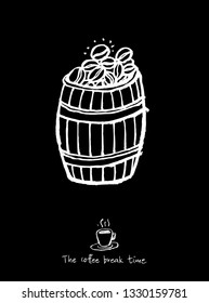 Cafe poster / Sketchy coffee illustration - vector