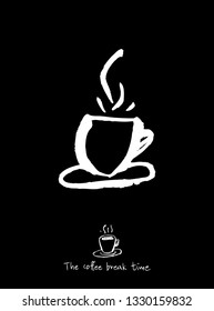 Cafe poster / Sketchy coffee illustration - vector