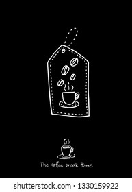 Cafe poster / Sketchy coffee illustration - vector