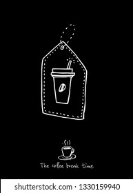Cafe poster / Sketchy coffee illustration - vector