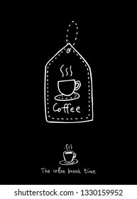 Cafe poster / Sketchy coffee illustration - vector
