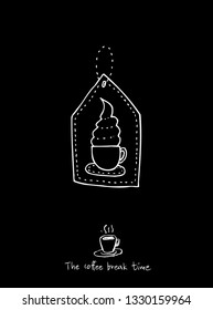 Cafe poster / Sketchy coffee illustration - vector