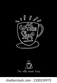 Cafe poster / Sketchy coffee illustration - vector