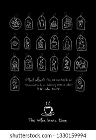 Cafe poster / Sketchy coffee illustration - vector