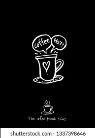 Cafe poster / Sketchy coffee illustration - vector