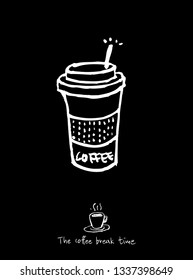 Cafe poster / Sketchy coffee illustration - vector